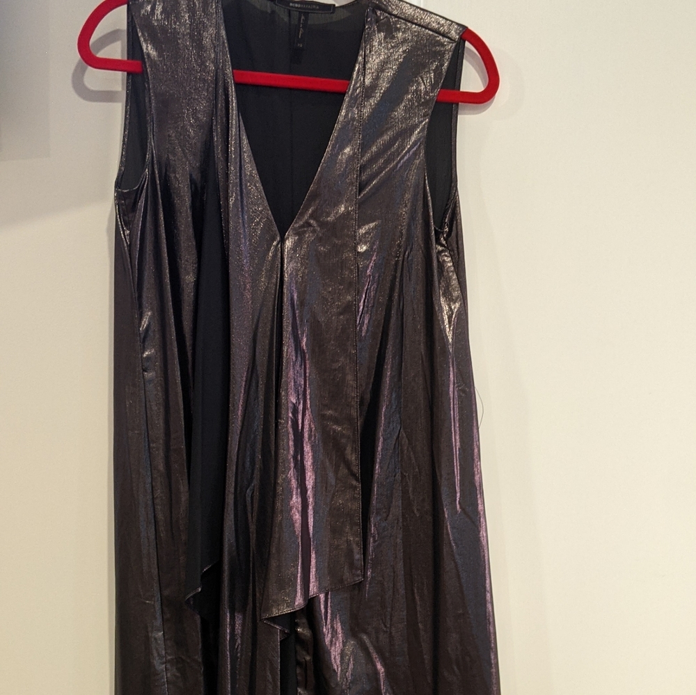 BCBG black shimmer light weight high low dress